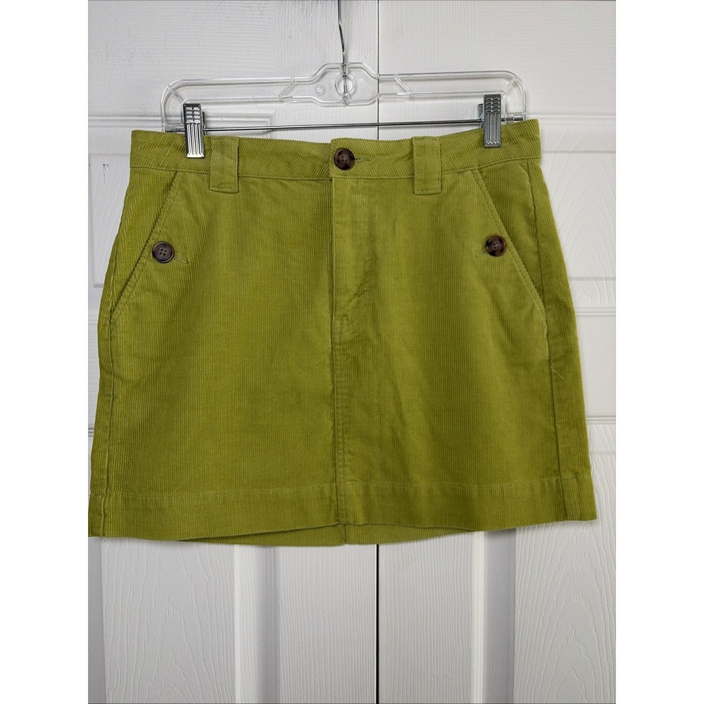 Wild Fable Corduroy Mini Skirt Womens Size 6 Green Y2K Retro Cotton Pocket Lined
